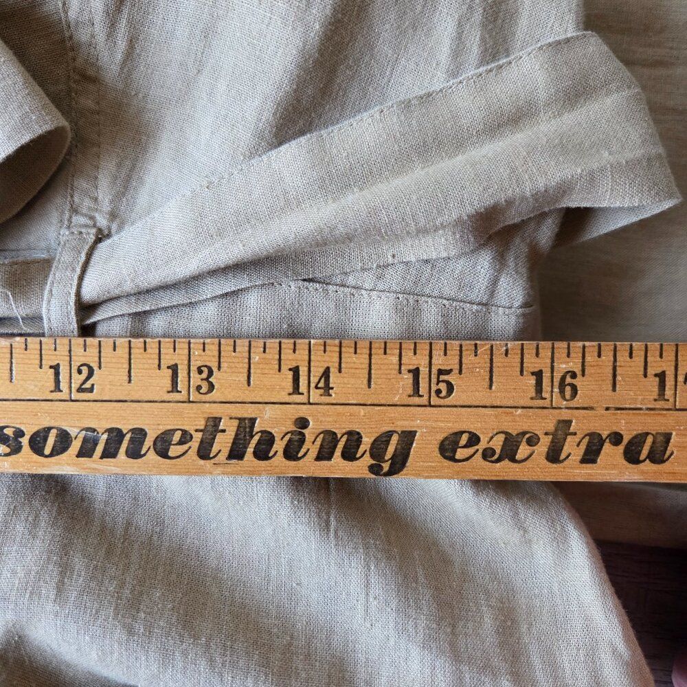 NWT AMERICAN EAGLE TAN LINEN BLEND BUTTONED JUMPSUIT SIZE M - Picture 14 of 16